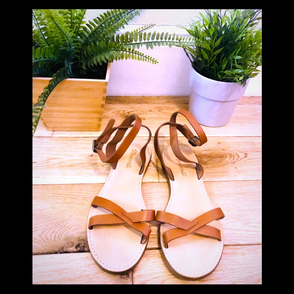 Madewell boardwalk tan leather sandal size 8.5